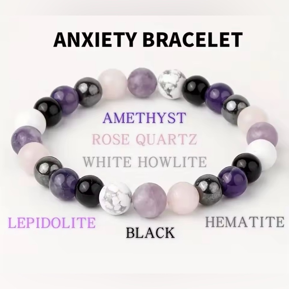 $5 Natural stone Amethyst and Hematite Anxiety Bracelet. New. $5 When Bundled Wi